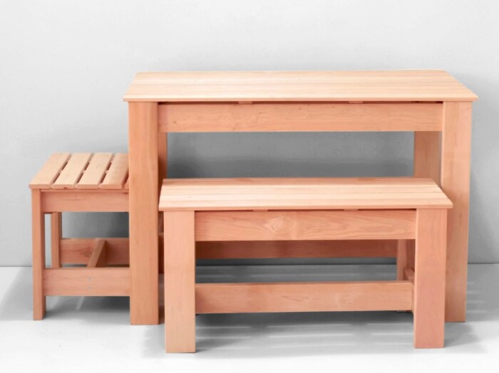 söögilaud pinkidega, söögilaud toolidega, terrassimööbel, sauna eesruumi mööbel, sauna mööbel, aiamööbel, saunamööbel, terrassimööbel